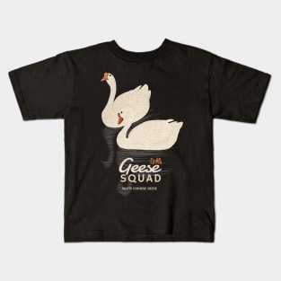 Vintage Geese Squad White Chinese Geese Kids T-Shirt